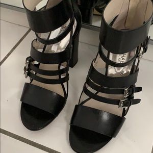 Michael Kors black leather sandals